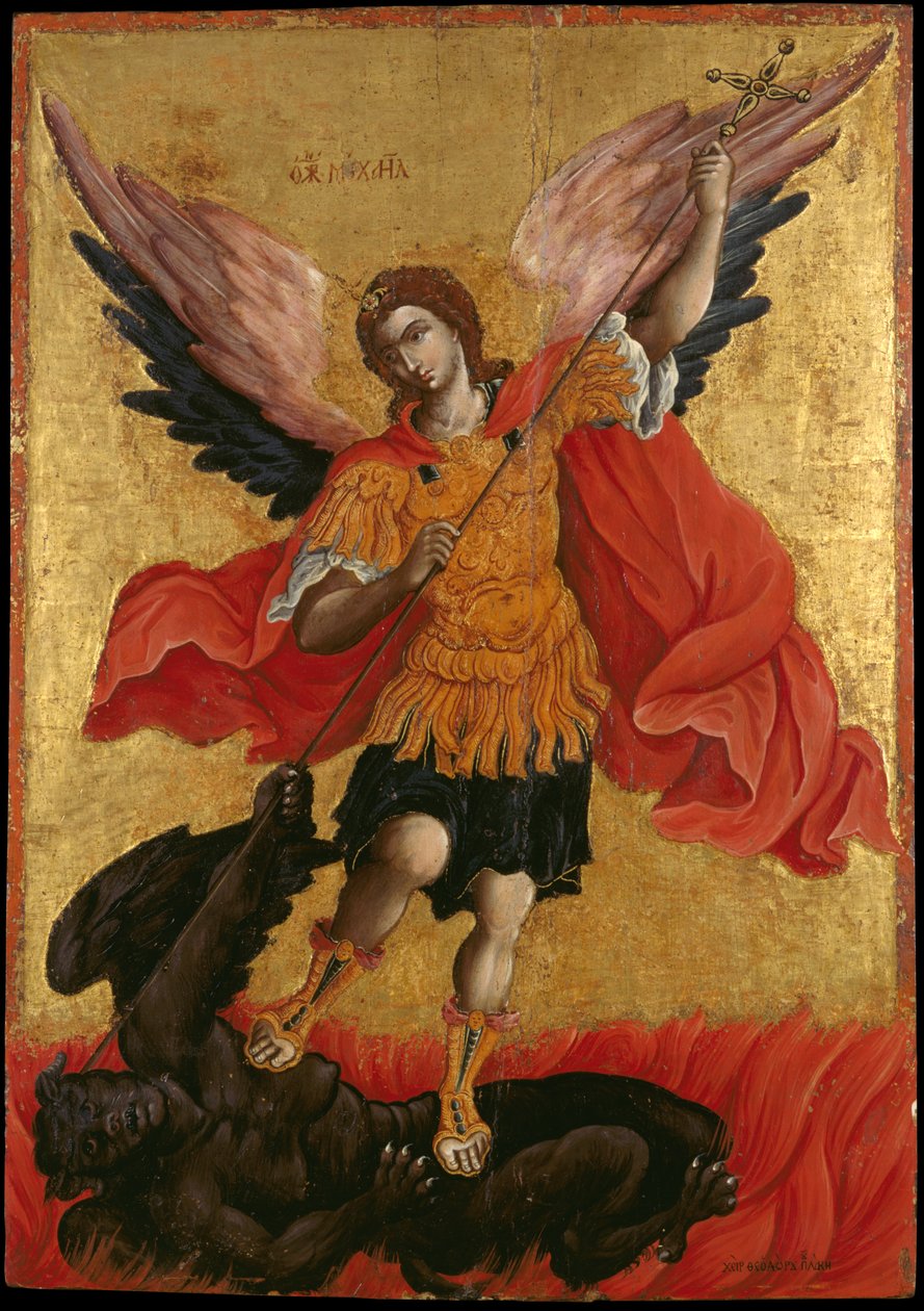Icoon van de Aartsengel Michaël door Theodoros Pulakis