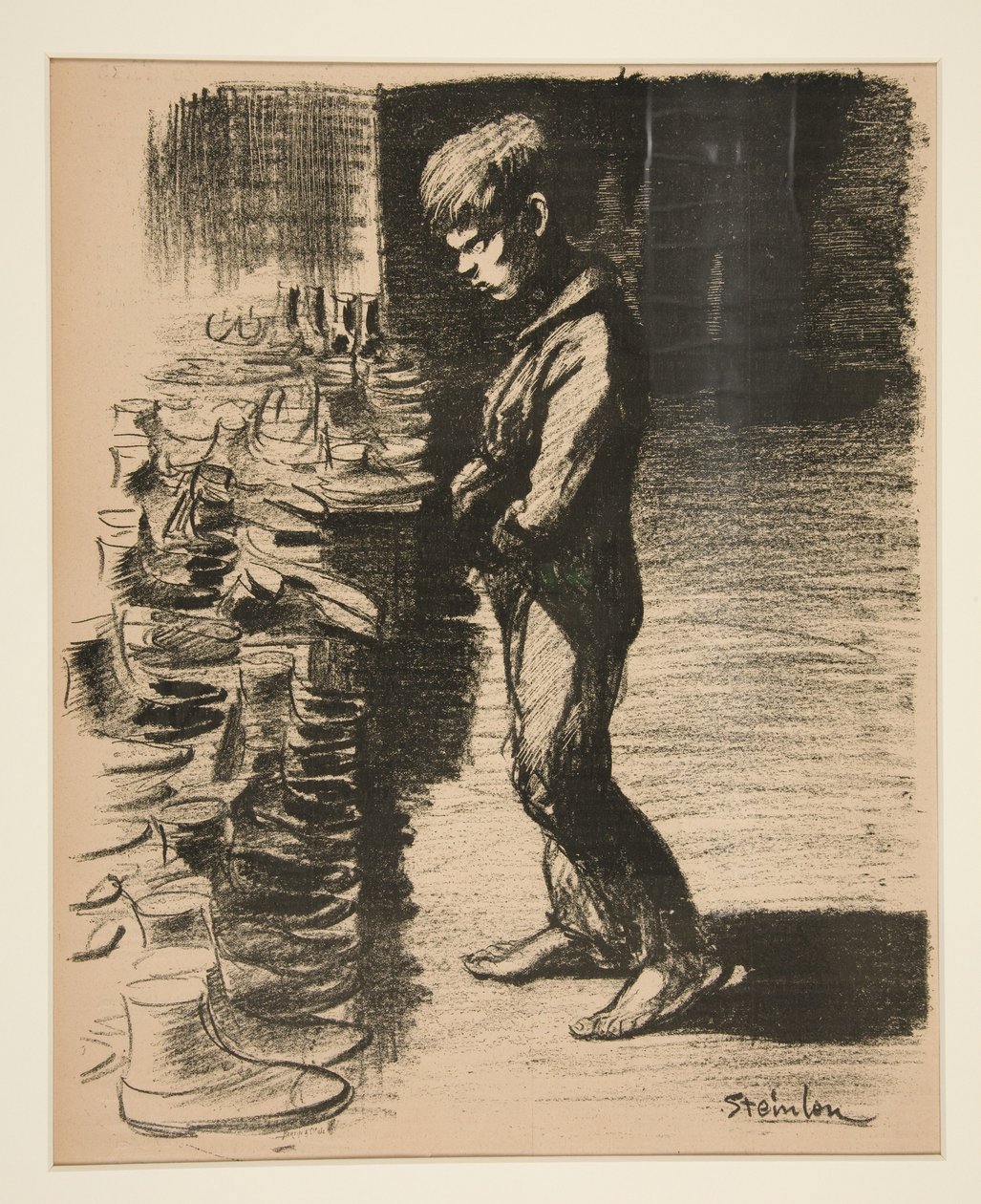 Over laarzen (About Boots), omslag van La Feuille nr. 5, 31 december 1897 door Théophile Alexandre Steinlen