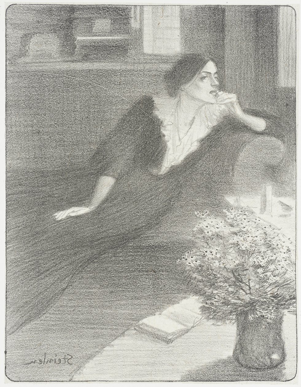 Schemerlied door Théophile Alexandre Steinlen