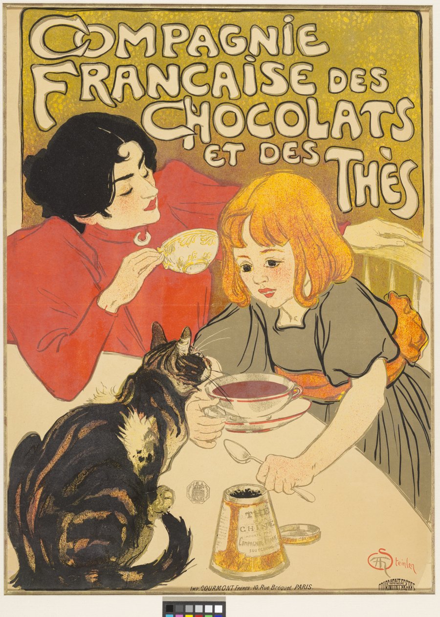 Franse maatschappij voor chocolade en thee door Théophile Alexandre Steinlen