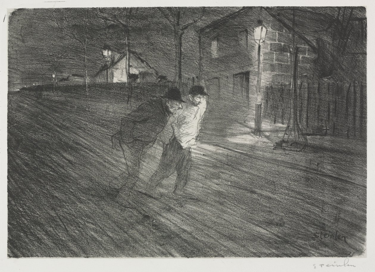 De Rue Coulaincourt door Théophile Alexandre Steinlen