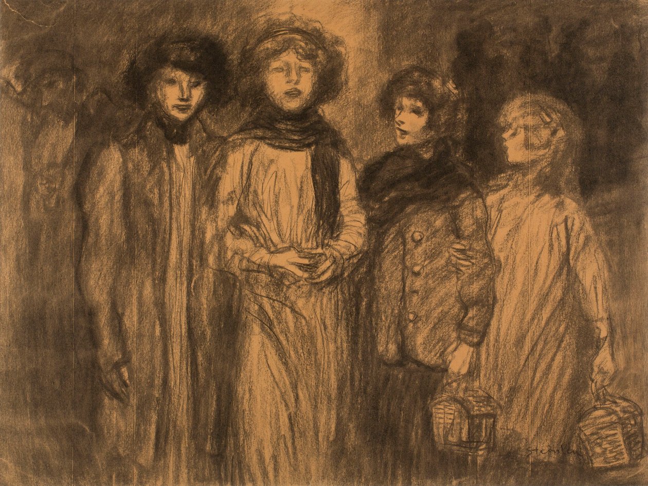 Naaimeisjes door Théophile Alexandre Steinlen