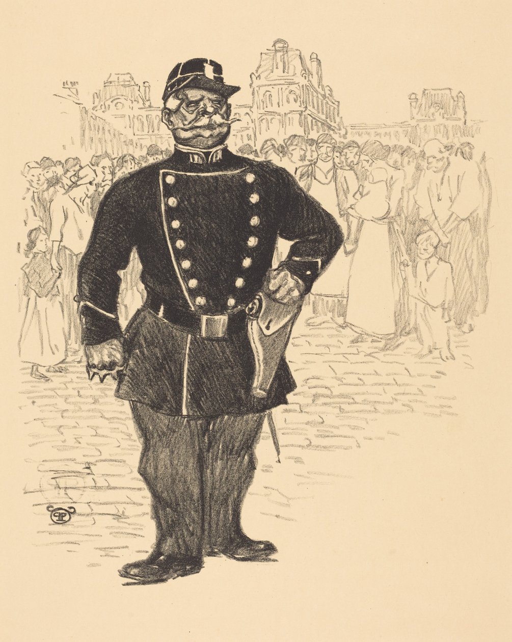 Vrede op straat door Théophile Alexandre Steinlen