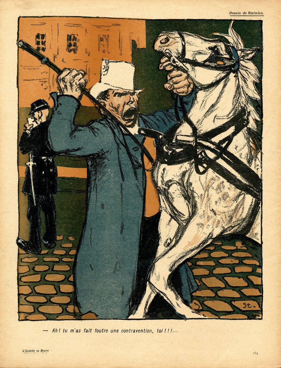 Het Boterbord, Satirisch in Kleuren door Théophile Alexandre Steinlen