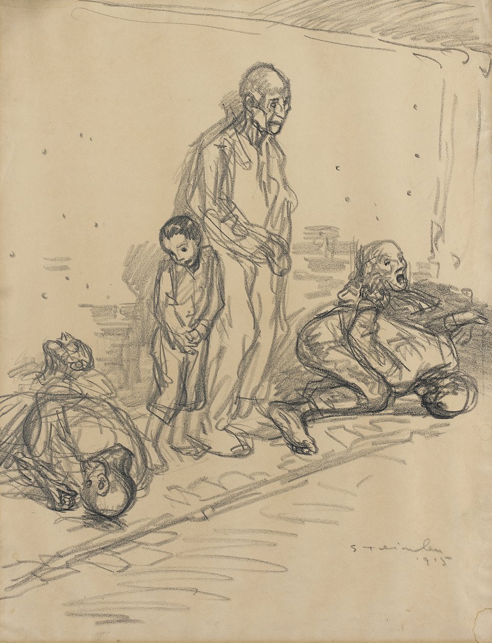 De gijzelaars door Théophile Alexandre Steinlen