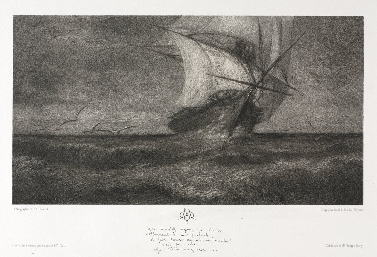 Het spookschip, of Op de golven door Theophile Narcisse Chauvel