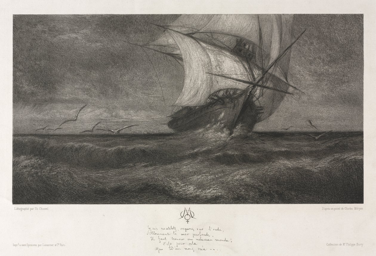 Het Spookschip, of Op de Golven door Theophile Narcisse Chauvel