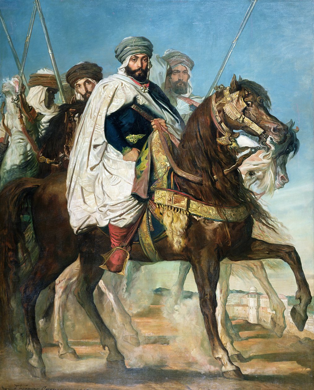 Ali Ben Ahmed, de laatste kalief van Constantine, met zijn gevolg buiten Constantine, 1845 door Théodore Chassériau