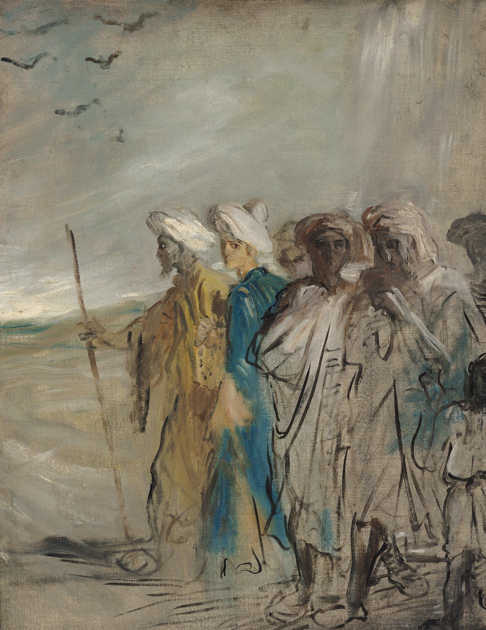 Groep Arabieren of, Jozef verkocht door zijn broers door Théodore Chassériau