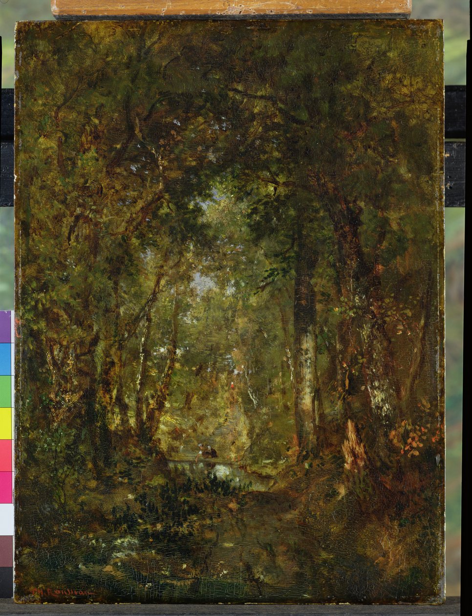In het Bos bij Fontainebleau door Pierre Etienne Theodore Rousseau