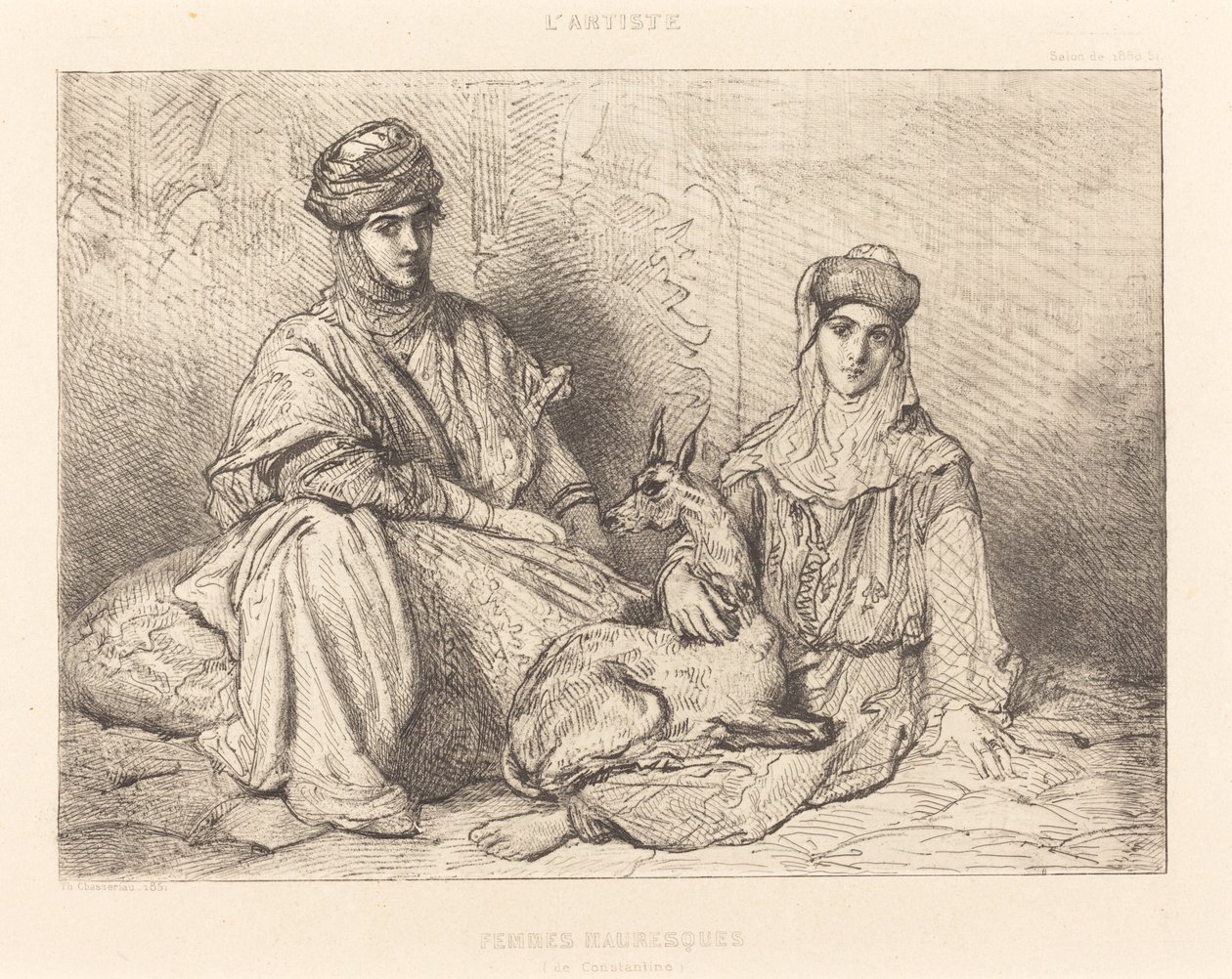 Moorse Vrouwen van Constantine door Théodore Chassériau