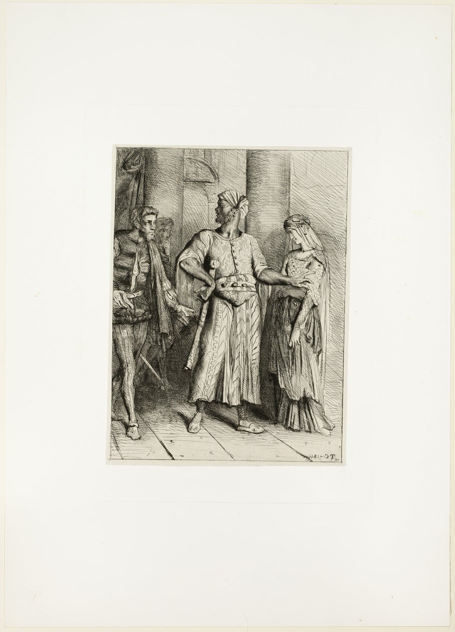 Eerlijke Iago, mijn Desdemona moet ik aan jou overlaten, plaat vier uit Othello door Théodore Chassériau