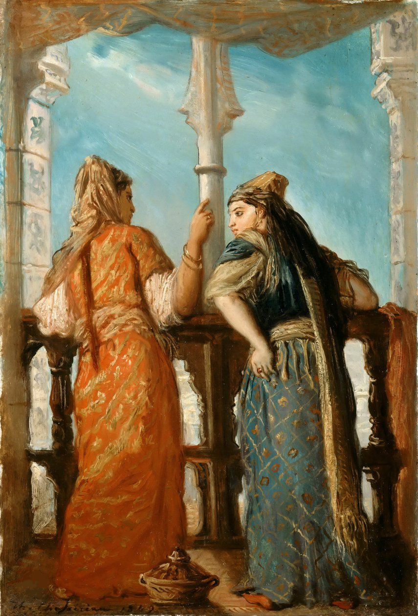 Joodse vrouwen op het balkon, Algiers door Théodore Chassériau