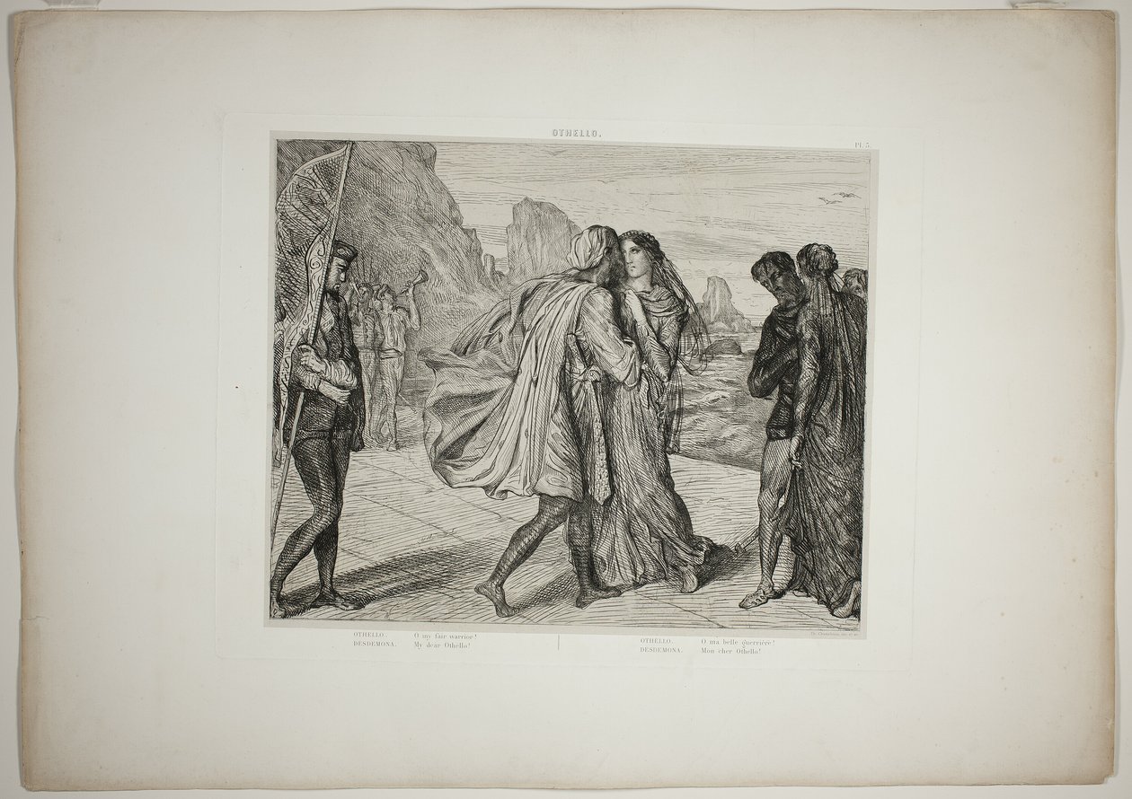 Mijn eerlijke krijger, plaat vijf uit Othello door Théodore Chassériau