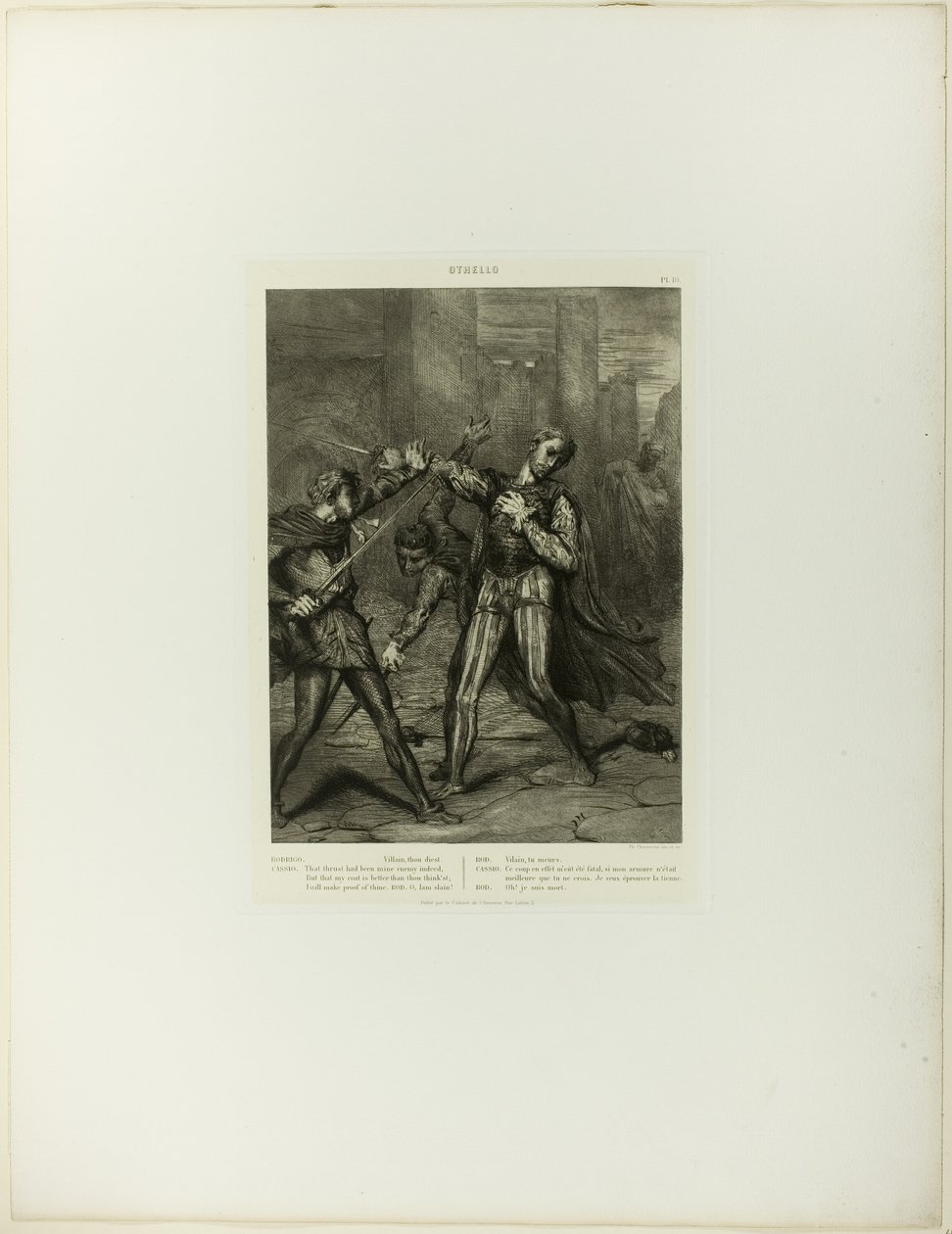 Schurk, jij sterft, plaat tien uit Othello door Théodore Chassériau