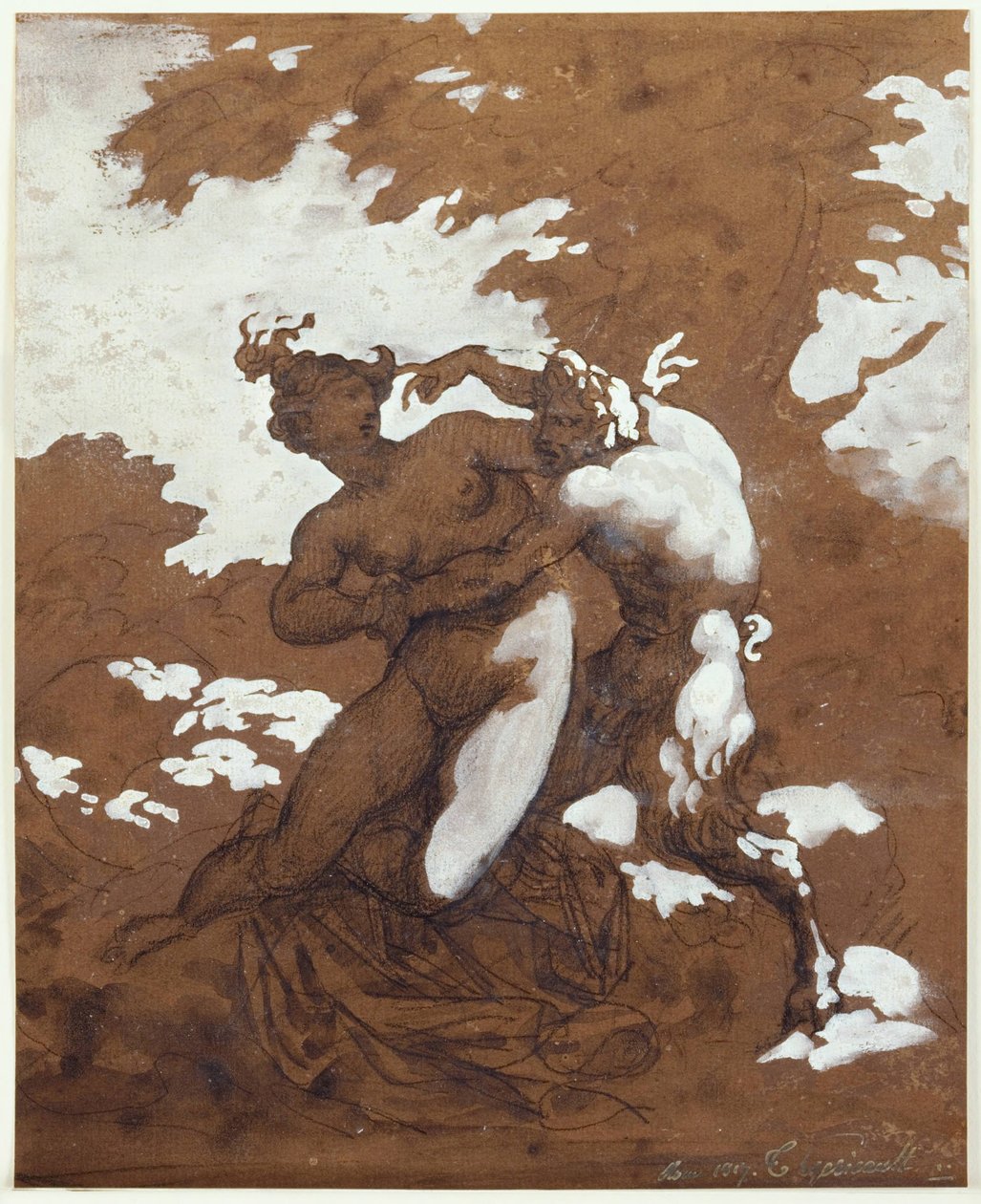 Géricault - Sater en nimf, 1817 door Theodore Gericault