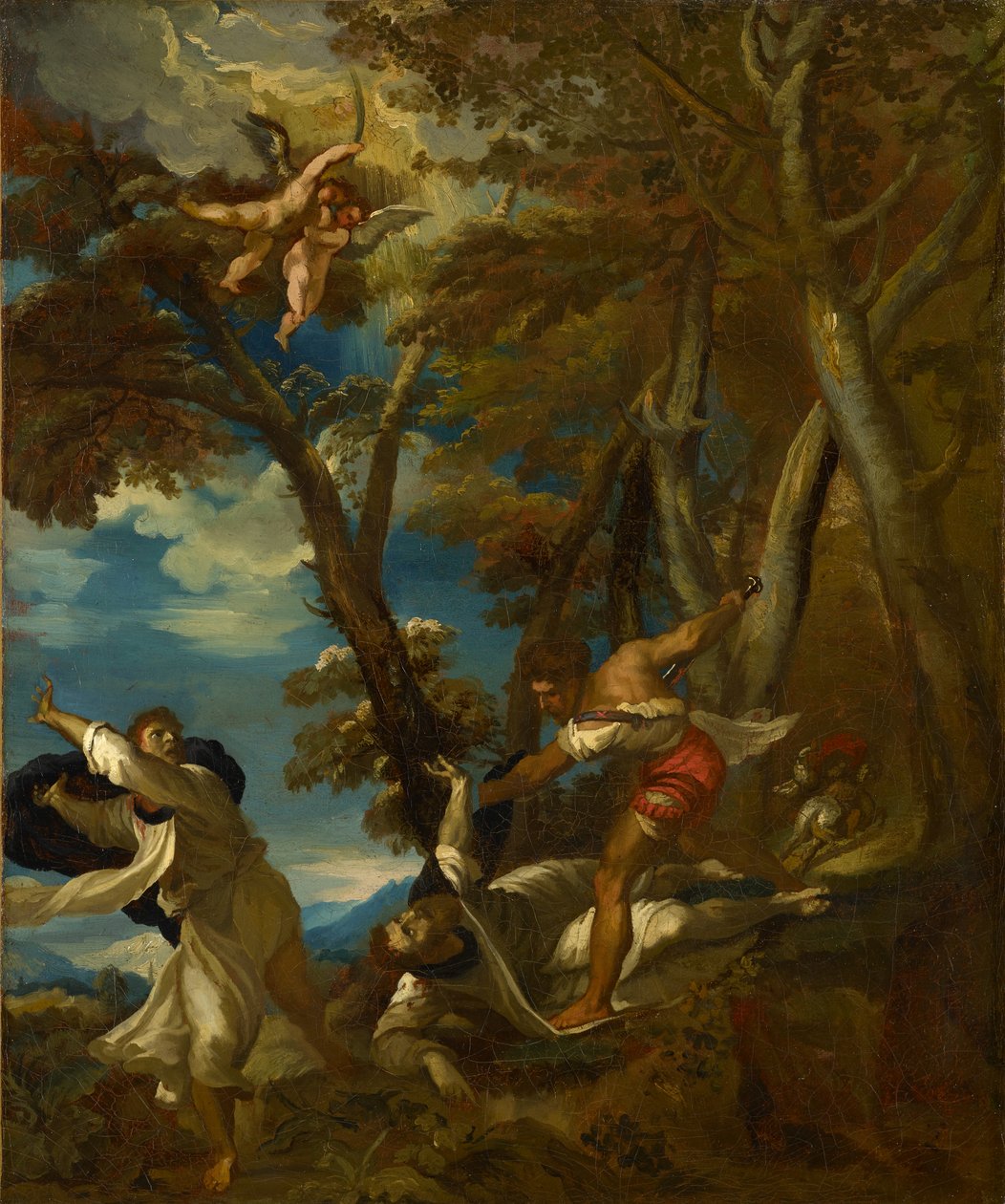 Het martelaarschap van de heilige Petrus (naar Titiaan) door Theodore Gericault