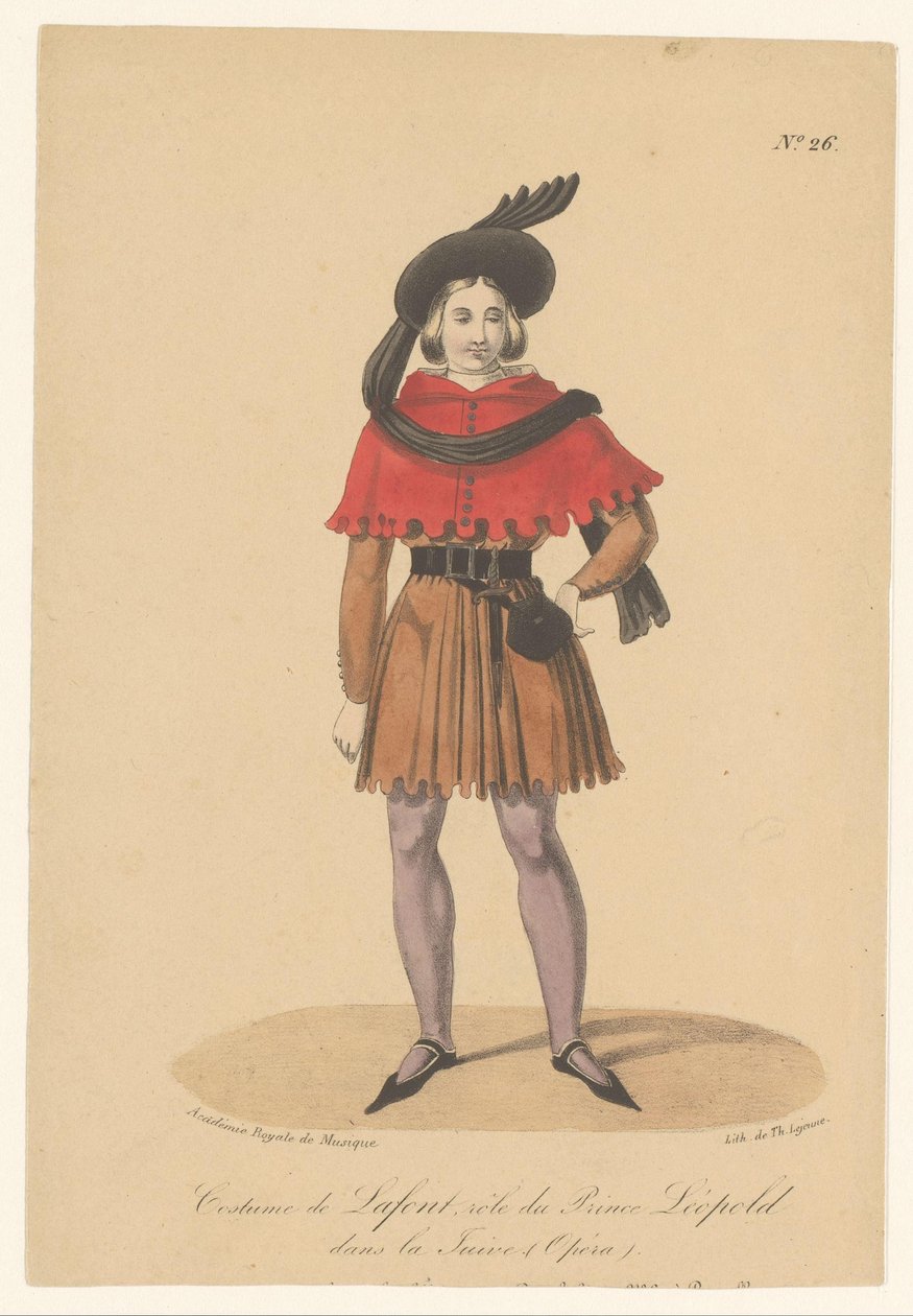 Marcelin Lafont in de rol van prins Leopold in de opera La Juive door Théodore Lejeune