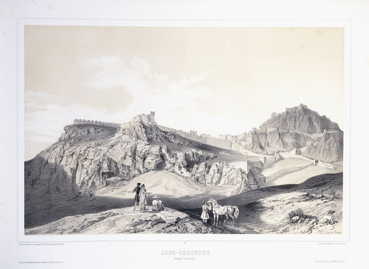De Akropolis in Korinthe door Théodose du Moncel