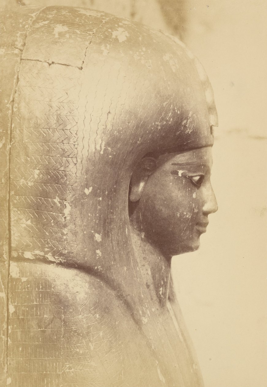 Close-up van de Sarcofaag van Koningin Aah-Hotep (Profiel) door Théodule Devéria