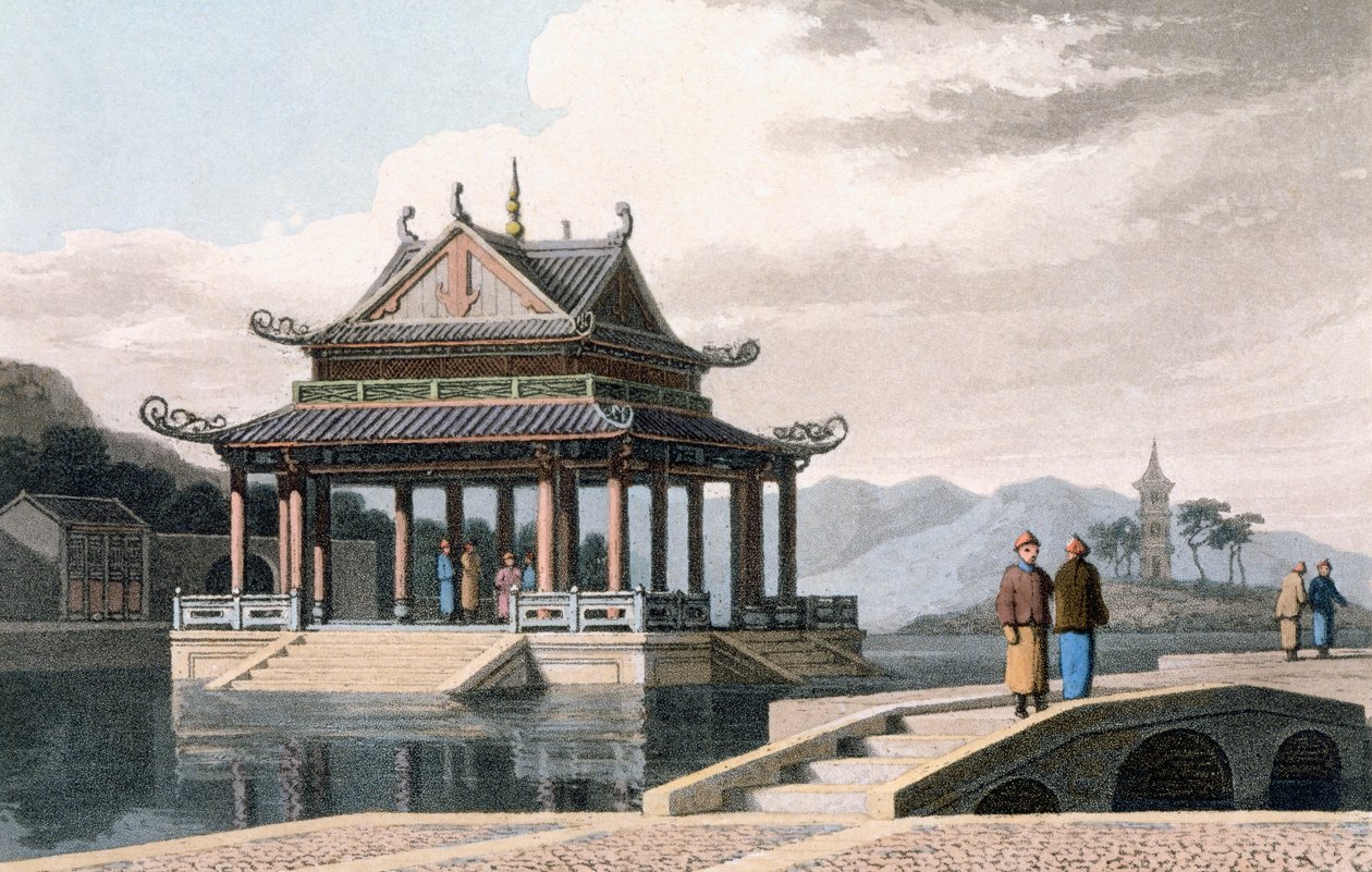 Chinees paviljoen door Thomas und William Daniell