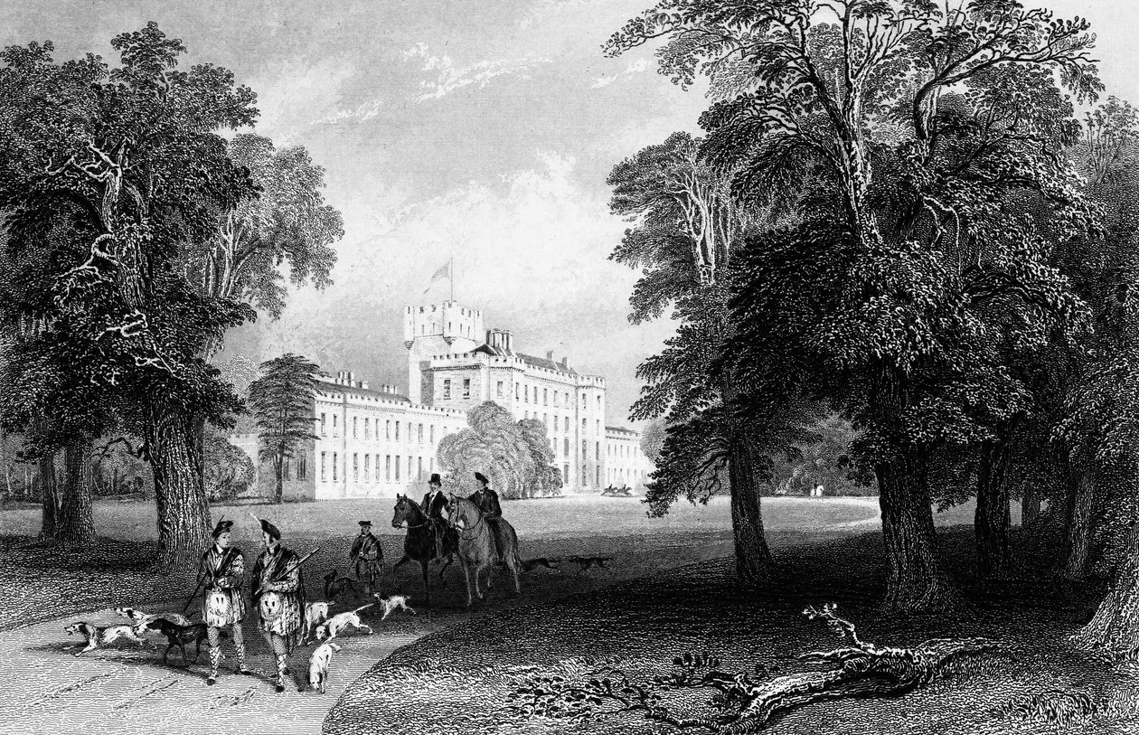 Kasteel Gordon, gegraveerd door Robert Sands, 1837 door Thomas Allom