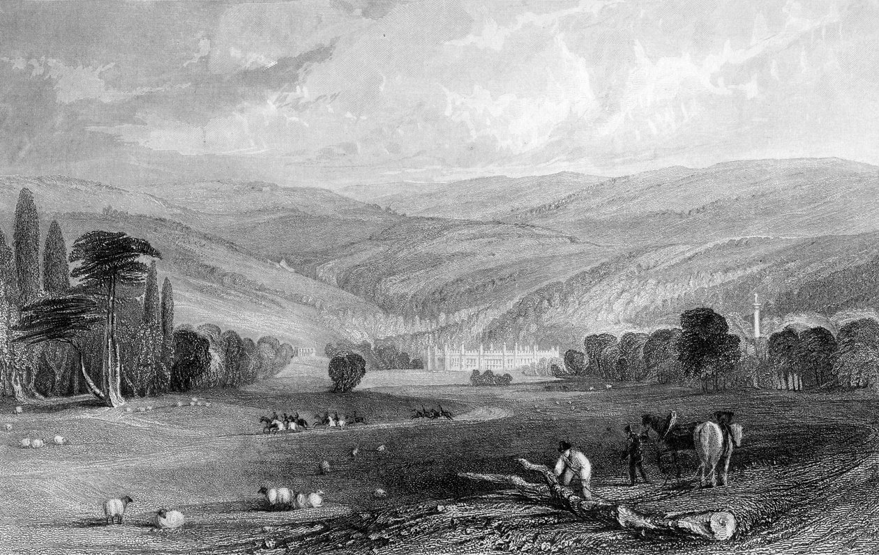 Gibside, County of Durham door Thomas Allom