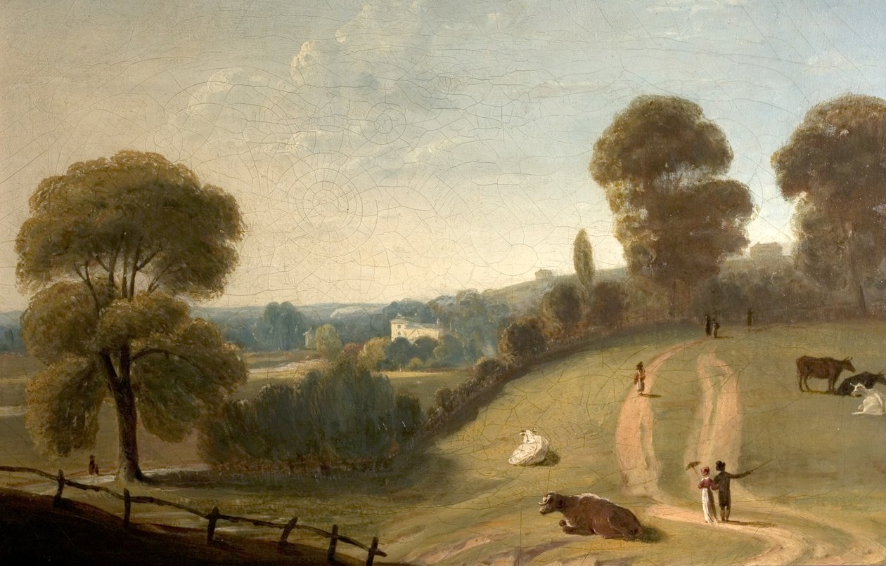 Uitzicht over Nottingham Park met Lenton Priory in de verte door Thomas Barber