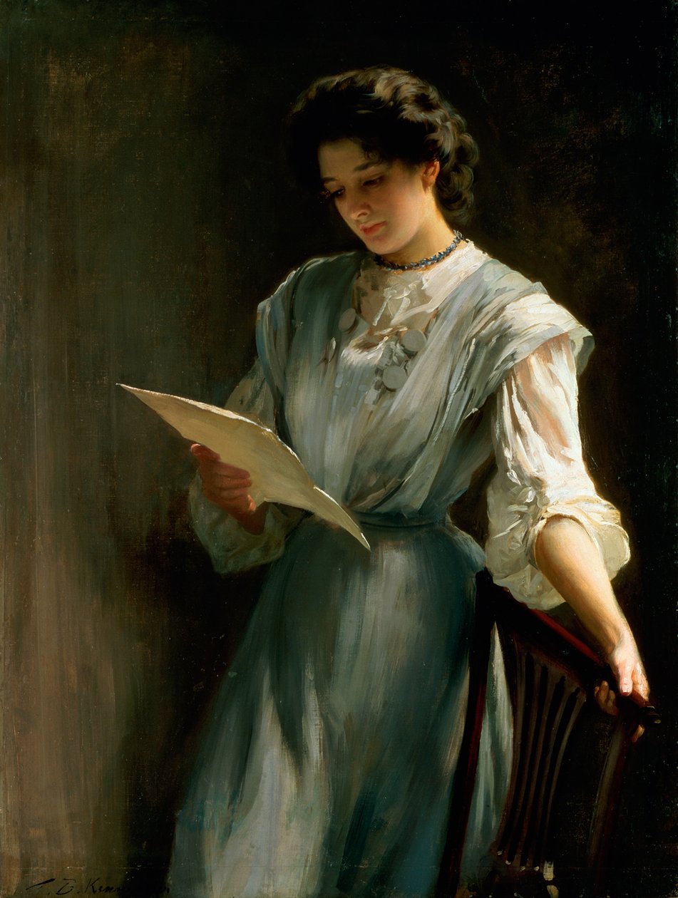 De brief lezen door Thomas Benjamin Kennington