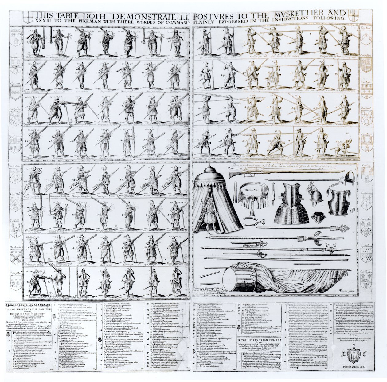 Instructies en Demonstratie van Houdingen voor Musketiers en Piekendragers, 1636 door Thomas Cockson