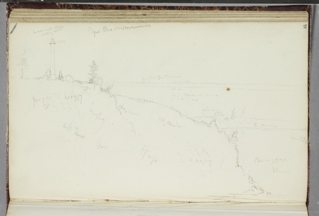 Monument van Generaal Brock, Queenston, Ontario door Thomas Cole