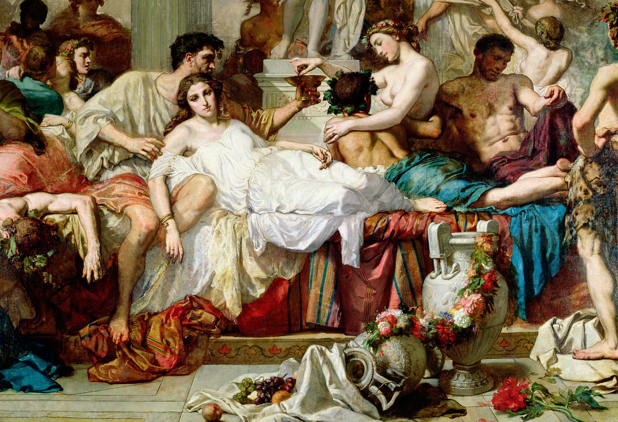 De Romeinen van de decadentie (detail), 1847 door Thomas Couture