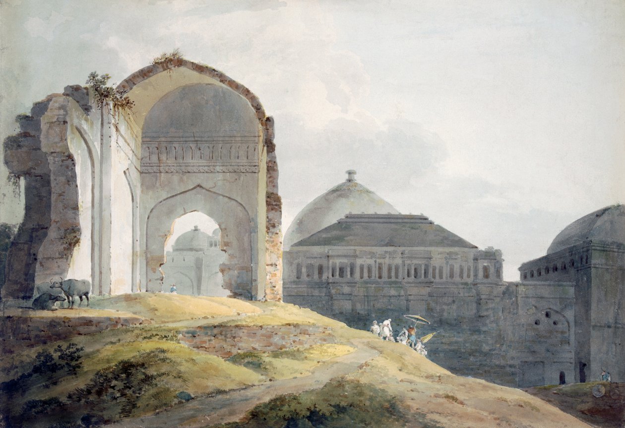 Ruïnes van het paleis van Madra door Thomas Daniell