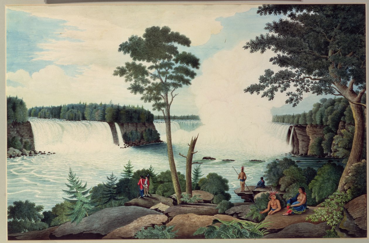 Niagara Falls van beneden, c.1766 door Thomas Davies
