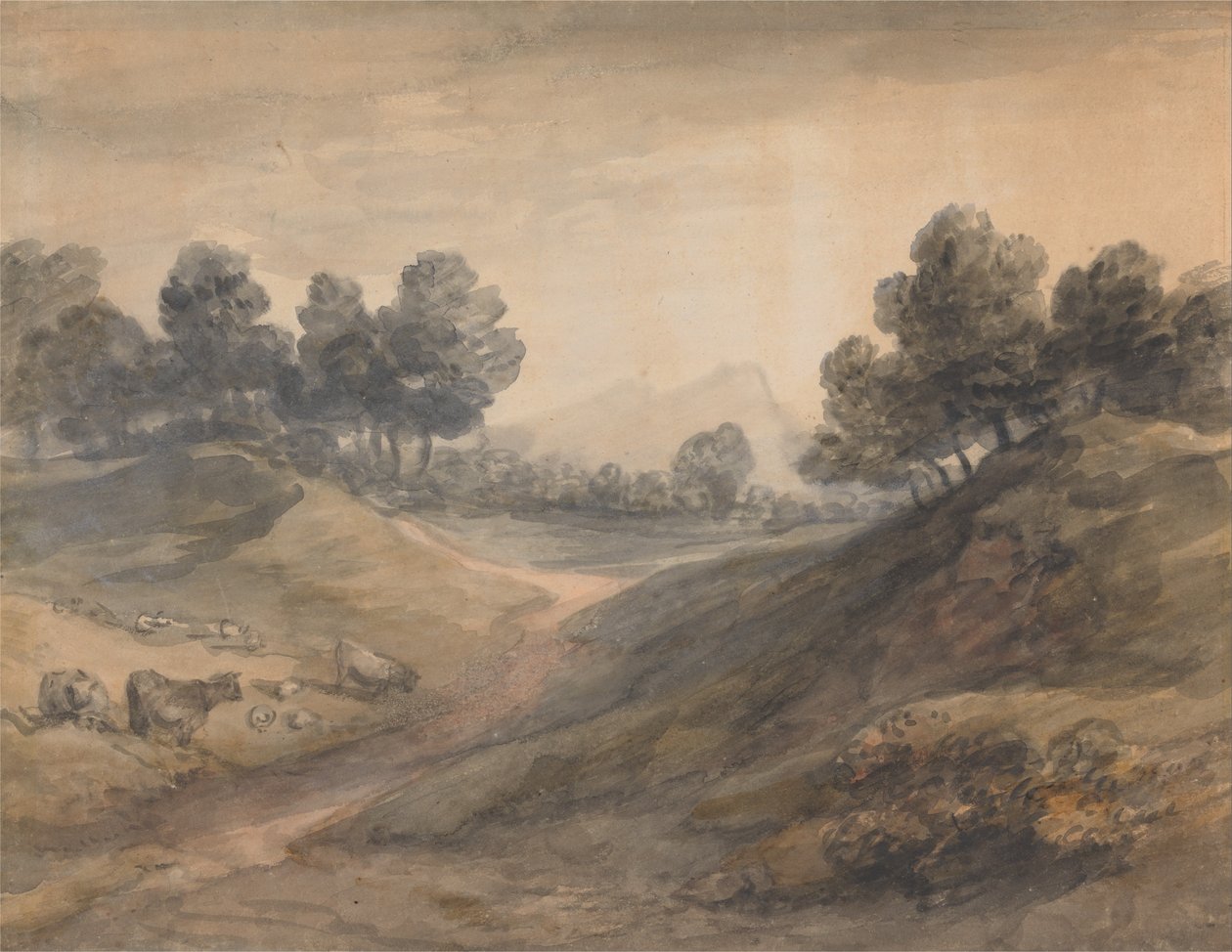 Landschap en vee door Thomas Gainsborough