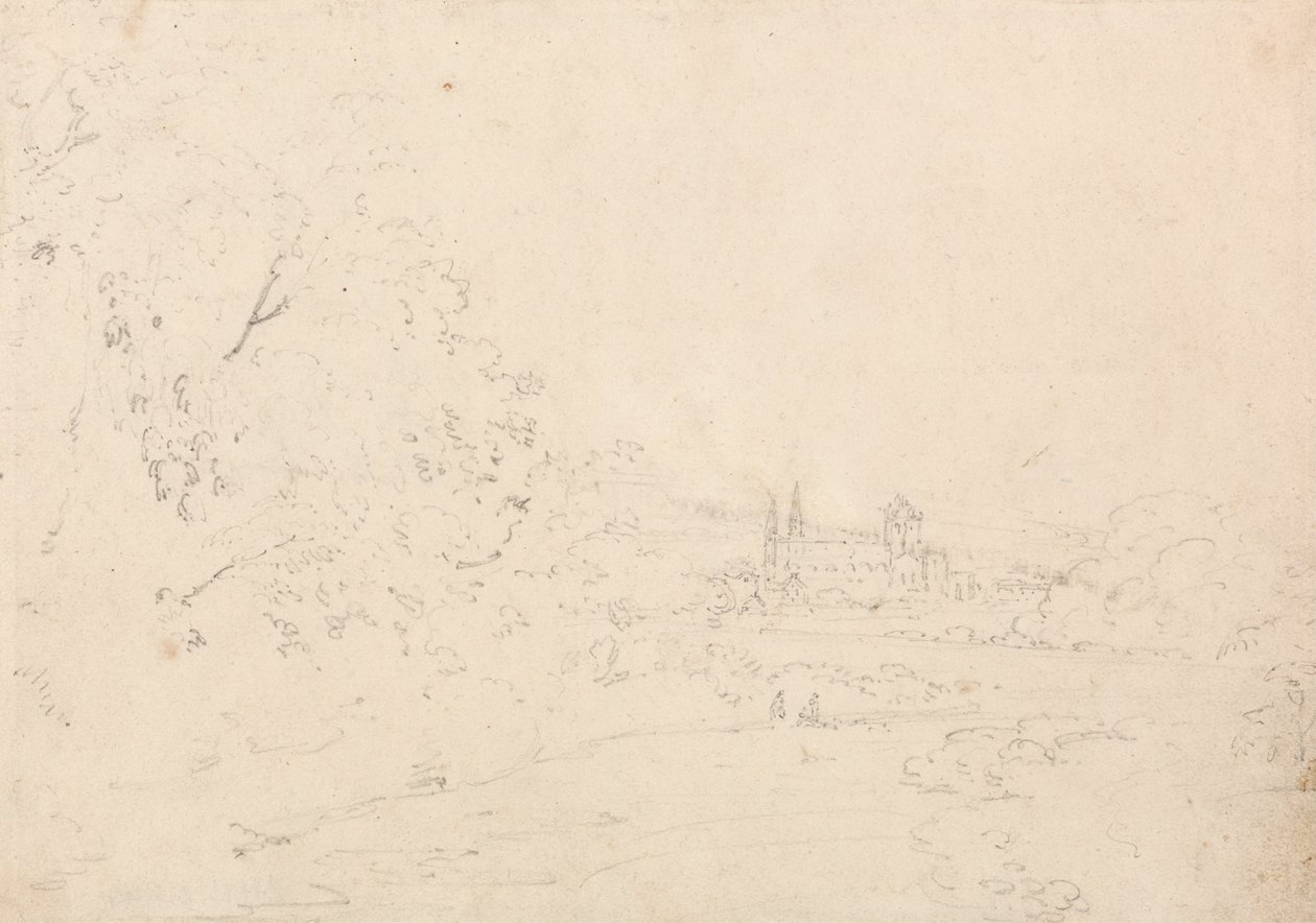 Verre uitzicht op Jedburgh door Thomas Girtin