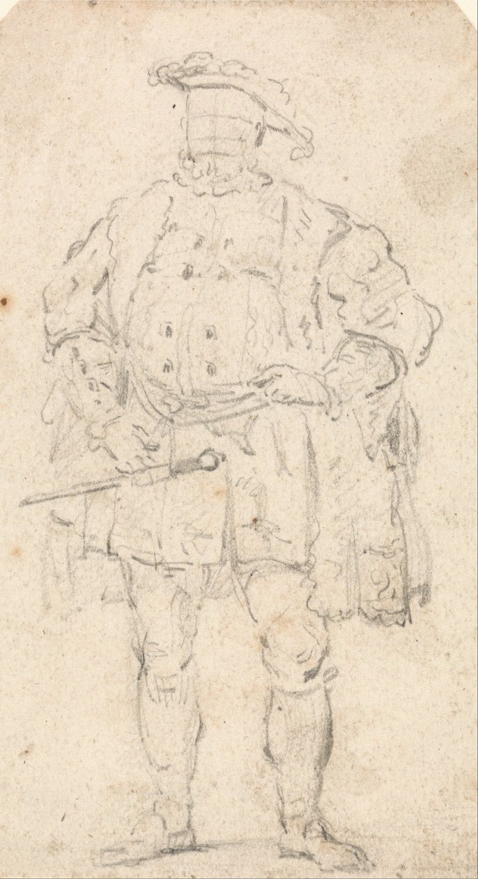 Kostuumstudie van Hendrik VIII door Thomas Girtin