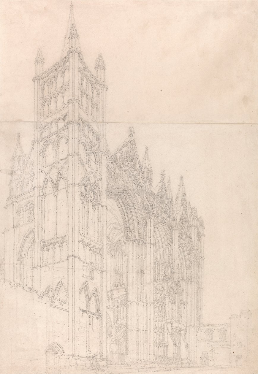Kathedraal van Peterborough, Cambridgeshire door Thomas Girtin