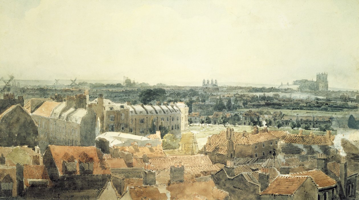 Westminster en Lambeth door Thomas Girtin
