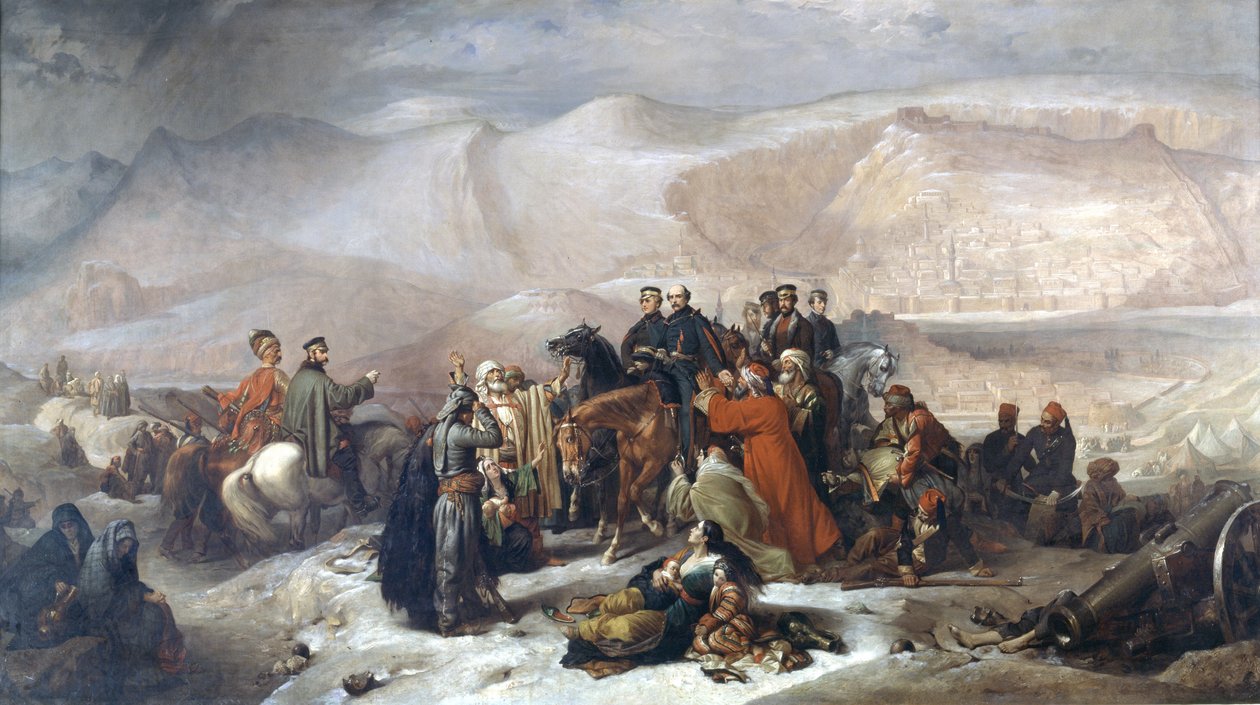 De capitulatie van Kars tijdens de Krimoorlog op 28 november 1855, c.1860 door Thomas Jones