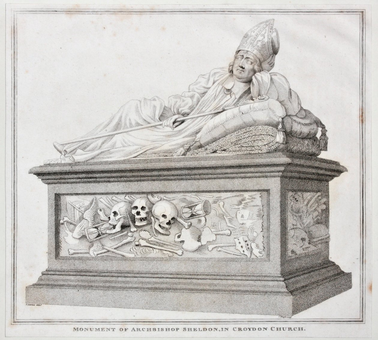 Monument van aartsbisschop Sheldon in de kerk van Croydon, 1794 door Thomas Lawrence