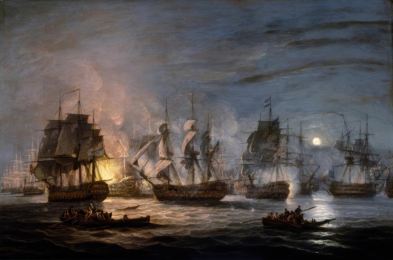 De Slag bij de Nijl, 1 augustus 1798 door Thomas Luny