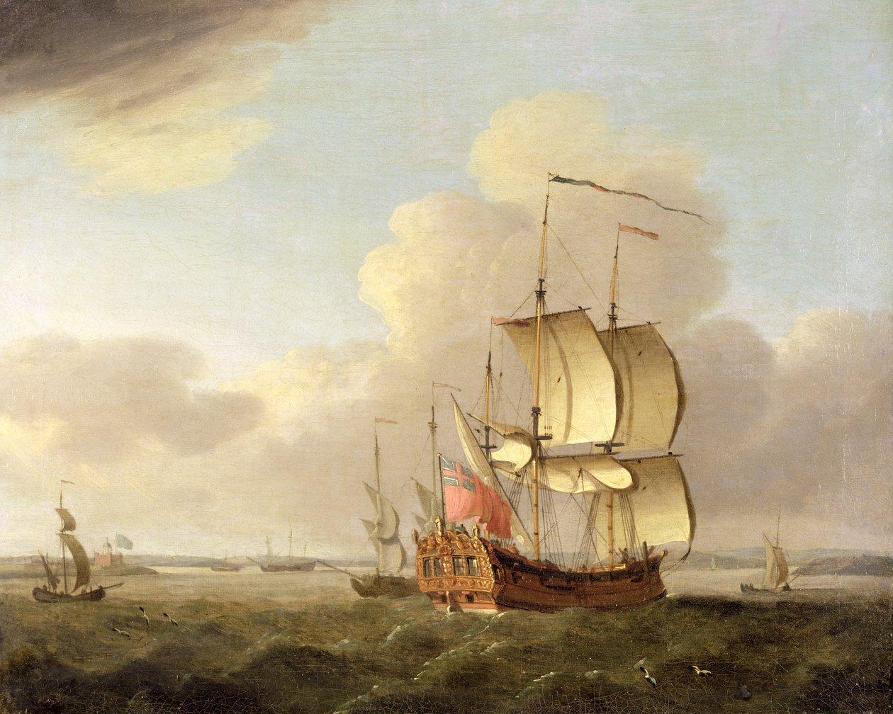 Scheepvaart in de monding van de Theems, ca. 1761-66 door Thomas Mellish