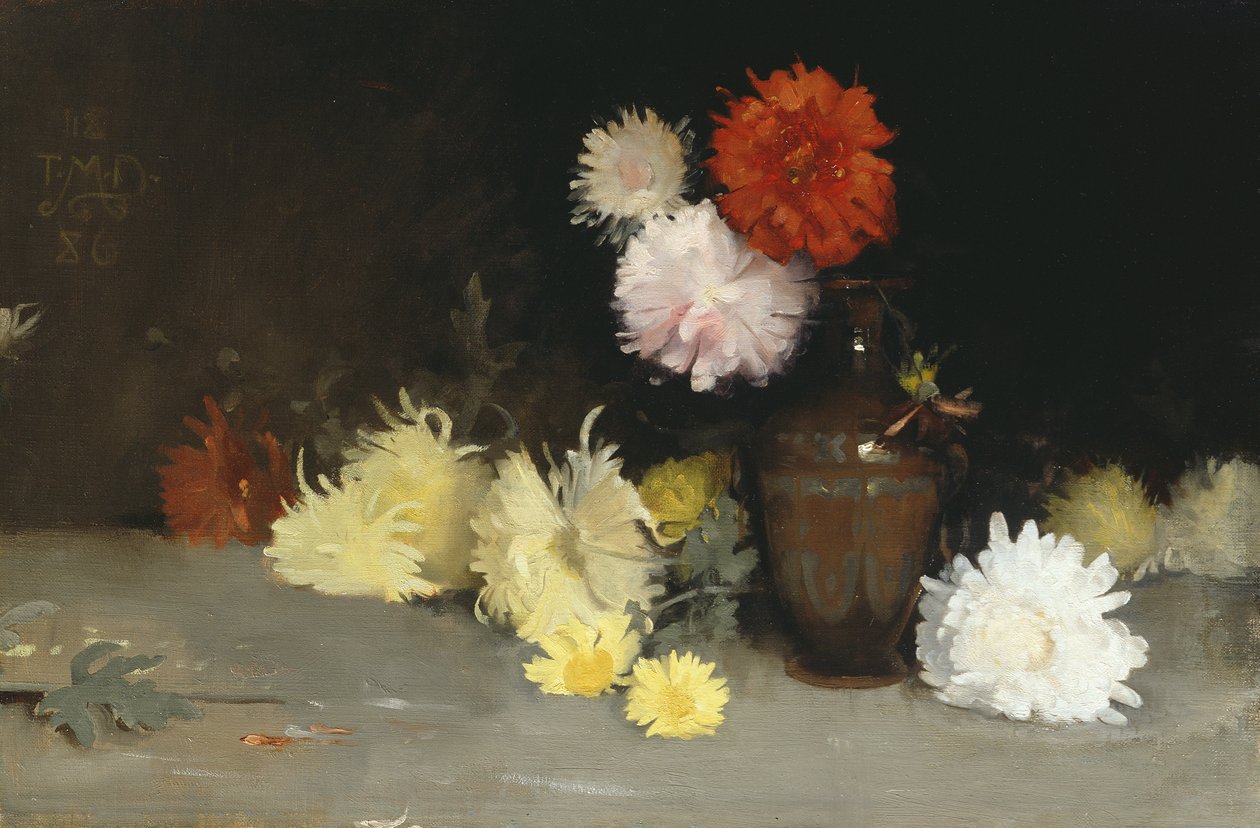 Bloemen in een vaas, 1886 door Thomas Millie Dow