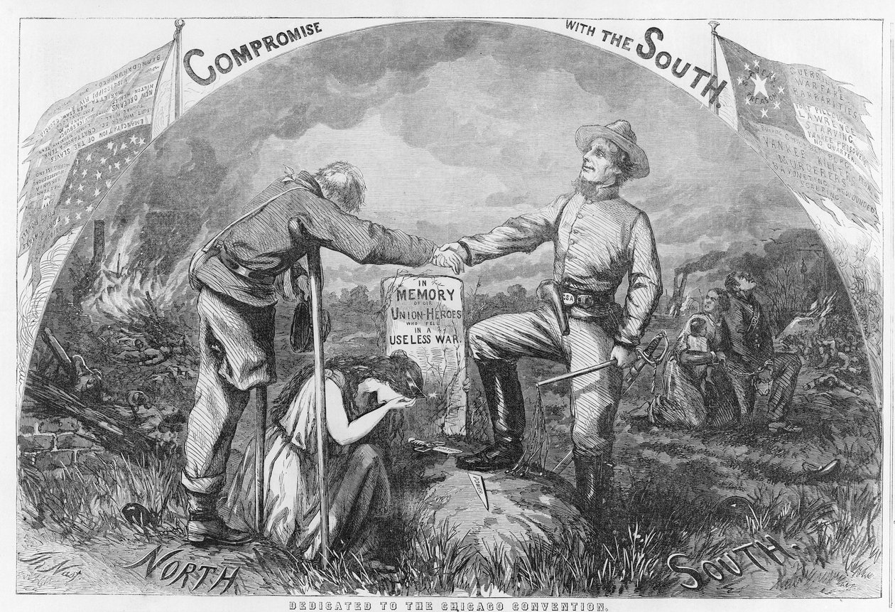 Compromis met het Zuiden - Opgedragen aan de Chicago Conventie, 1864 door Thomas Nast