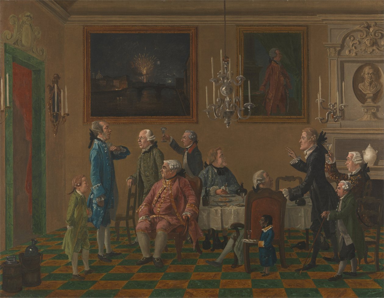 Britse Heren bij Sir Horace Manns Huis in Florence door Thomas Patch