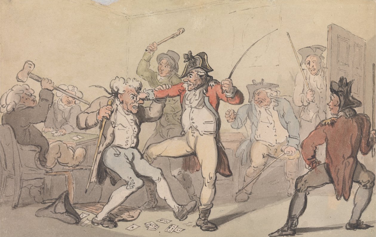 Een Zwarte Been Betrapt op het Verbergen van Kaarten door Thomas Rowlandson