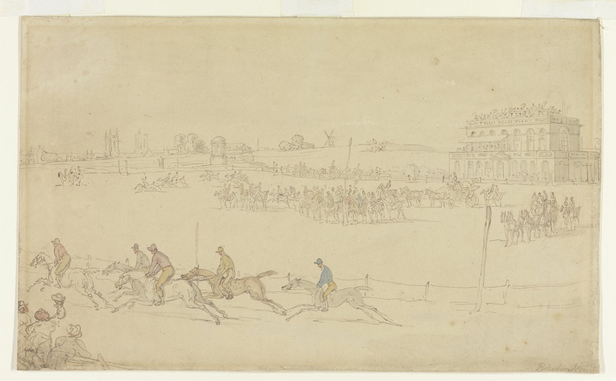 Een Race op de Knavesmire in York door Thomas Rowlandson