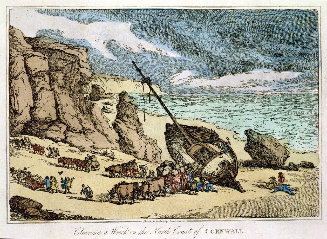 Opruimen van een Wrak aan de Noordkust van Cornwall, uit 
