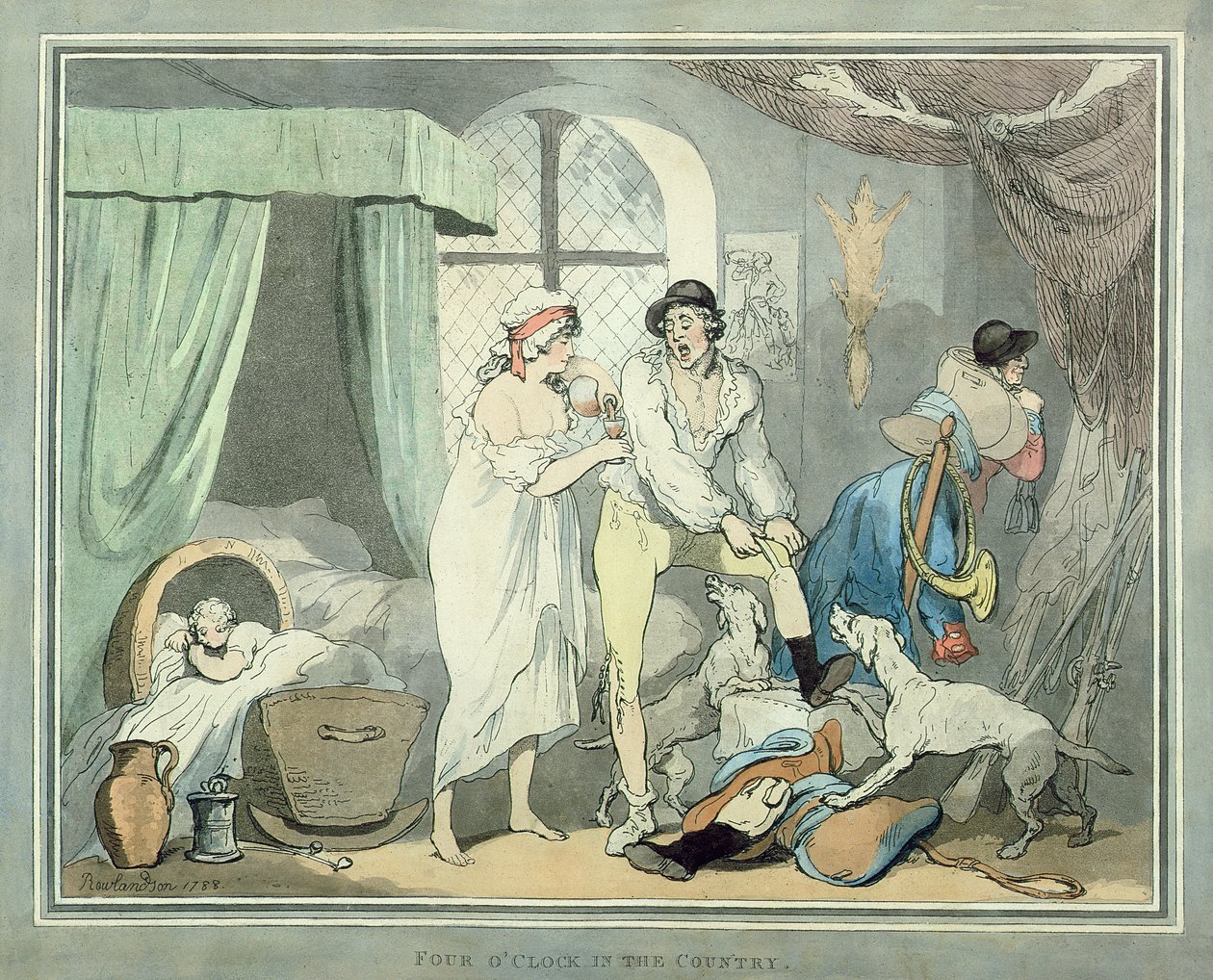 Vier uur op het platteland, gepubliceerd in 1788 door Thomas Rowlandson